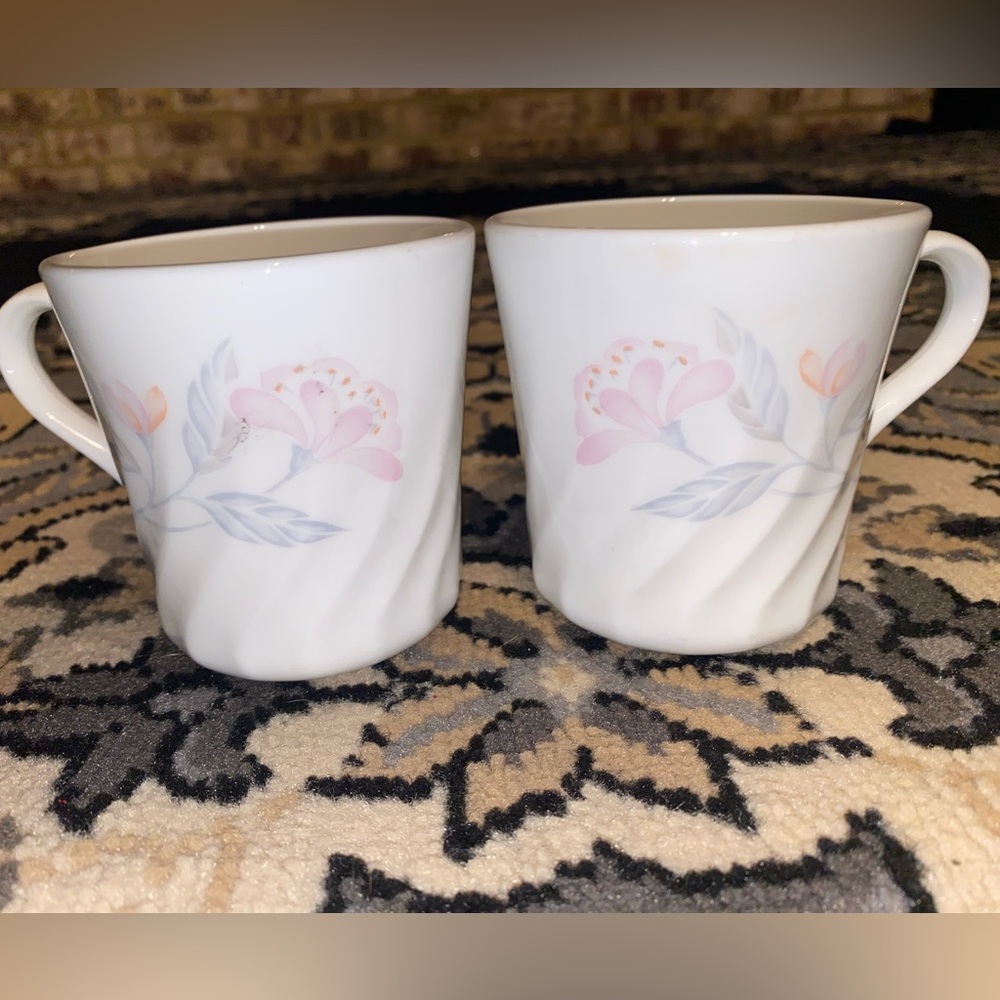 Corningware vintage floral mugs